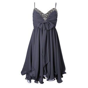 French Connection Pretty Penelope Strappy Dress Size 6 Black Rhinestone New
